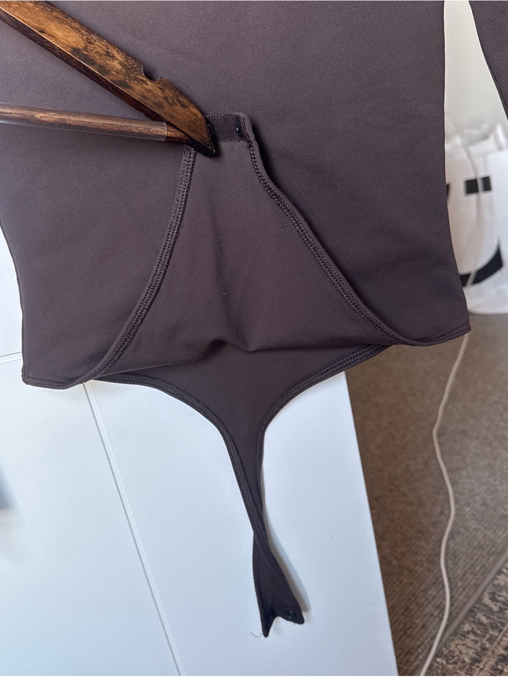 Aritzia Babaton Women’s Long-Sleeve Brown One-Piece Bodysuit - Picture 2 of 5